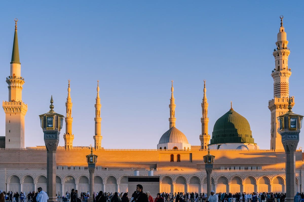 The Prophet’s Mosque in Madinah in the evening light